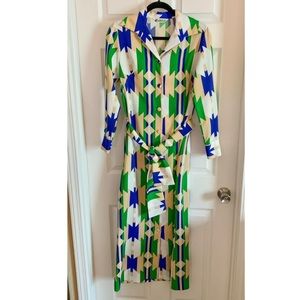 Lanvin 1960s 1970s mod dress with belt buttons